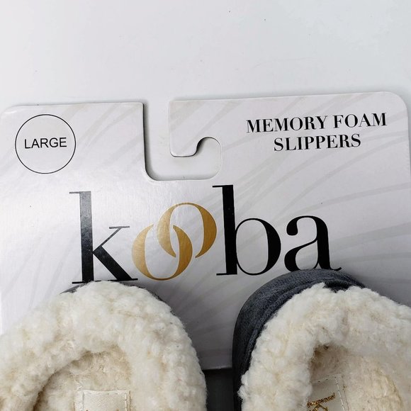 NWT Kooba Grey Bow Front Furry Ankle Memory Foam Slippers M - Picture 7 of 8